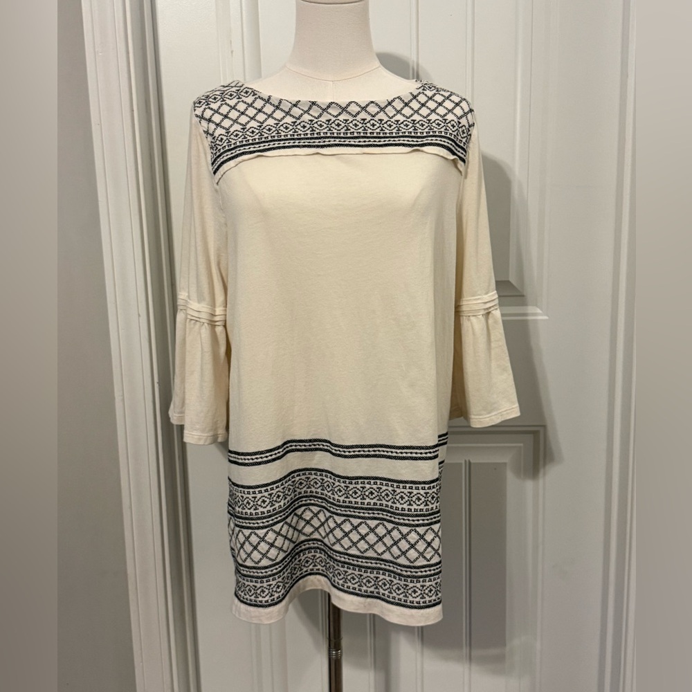 J. Jill Cream Patterned Tunic